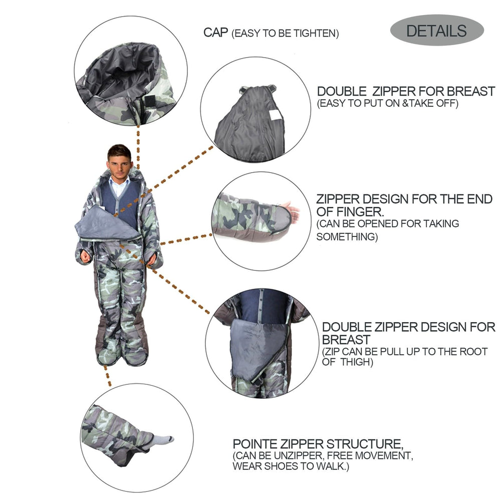HI SUYI 72-inch sleeping bag warmth and comfort for cool outdoor nights