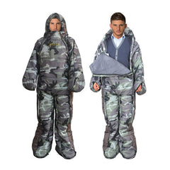 HI SUYI 72-inch wearable sleeping bag front view shows full-body warmth and freedom of movement