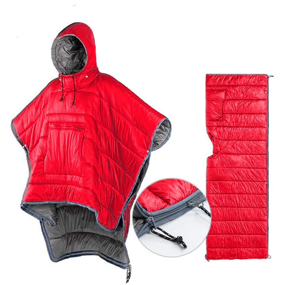 HI SUYI thermal poncho hooded blanket ready for outdoor adventures and warmth