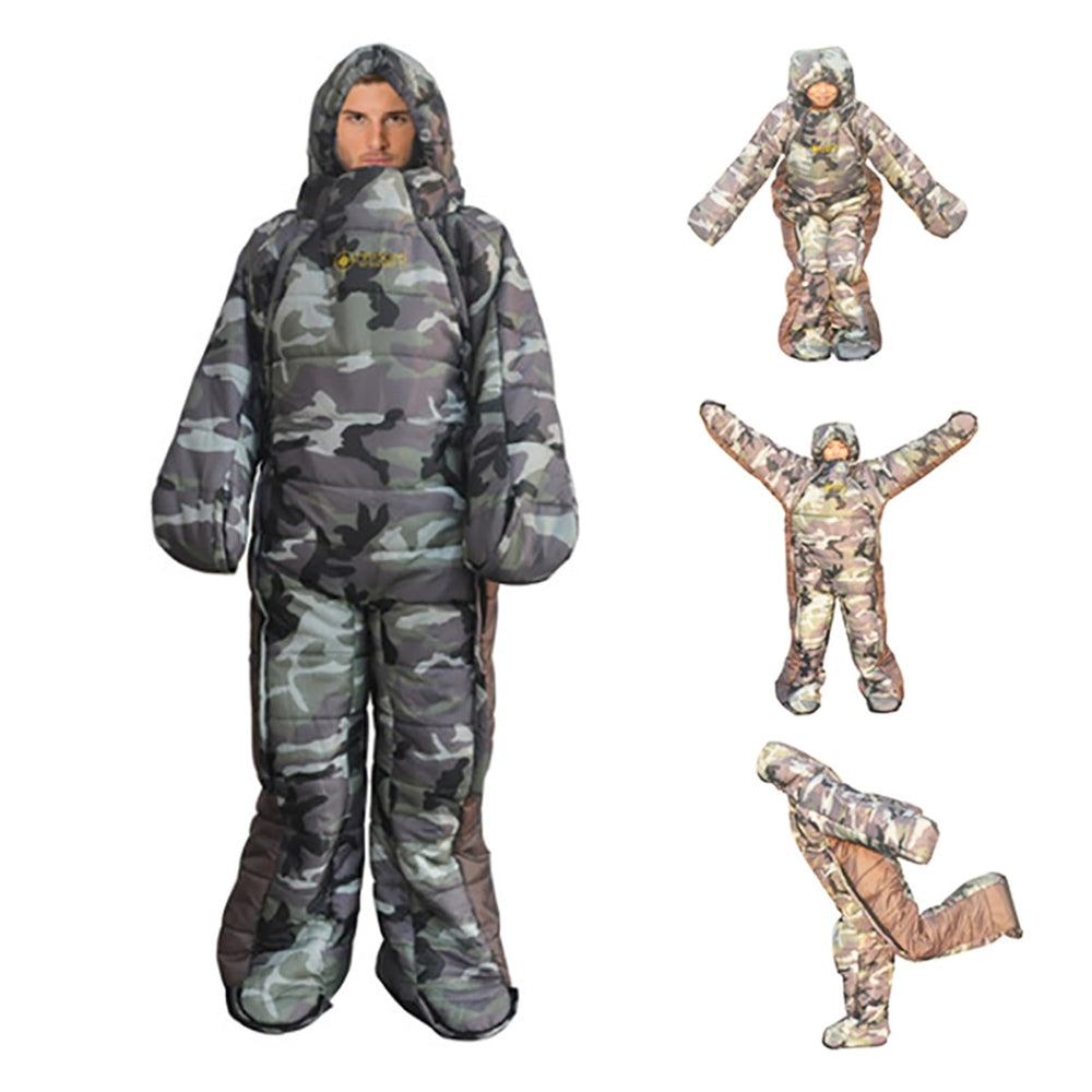 HI SUYI wearable sleeping bag zipper-closure enables easy entry and quick adjustments