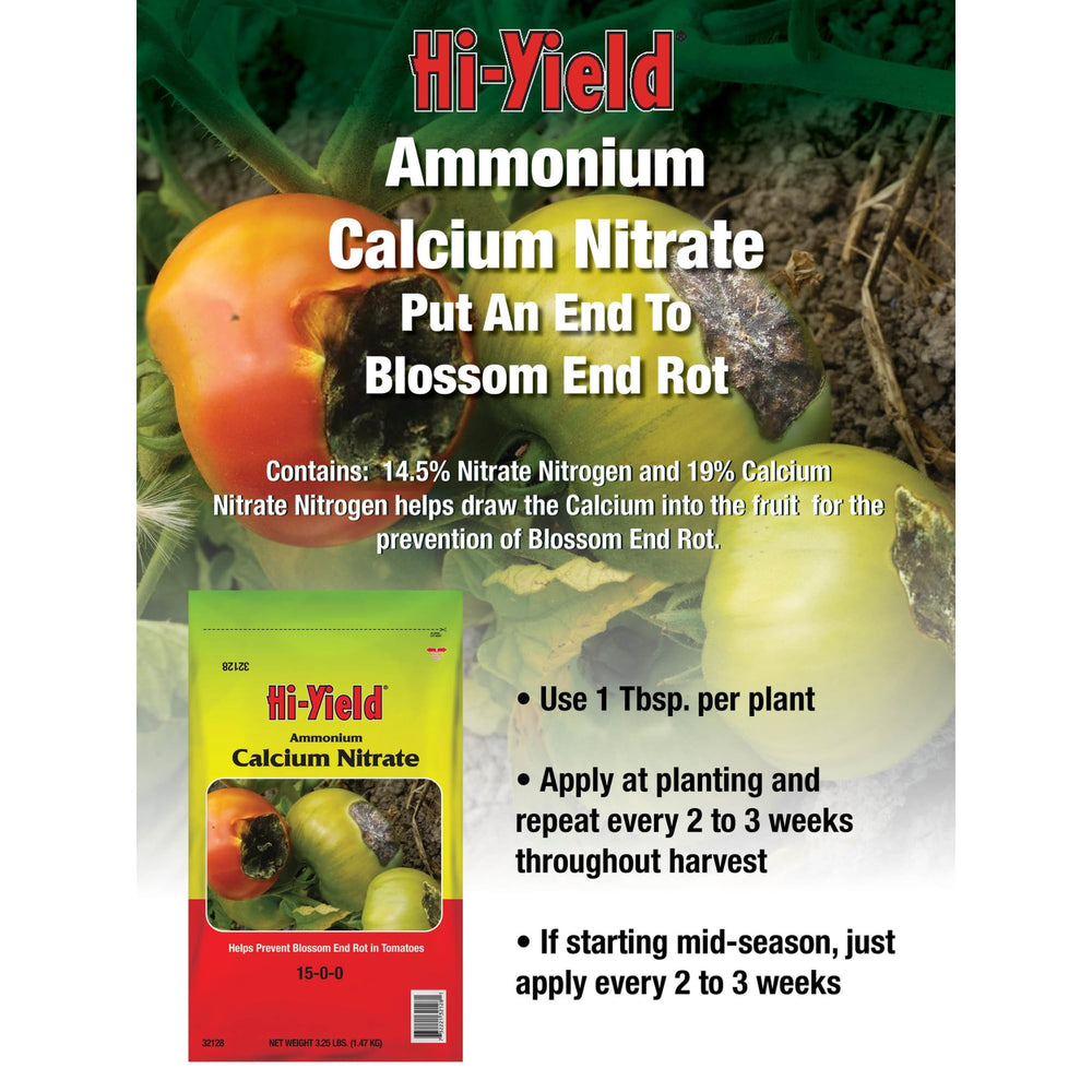 Hi-Yield ammonium calcium nitrate in garden beds improves overall soil balance.