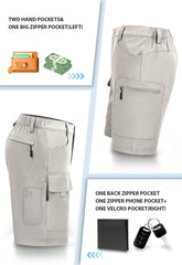 Hiauspor men's hiking cargo shorts six-pocket design keeps essentials accessible on hikes