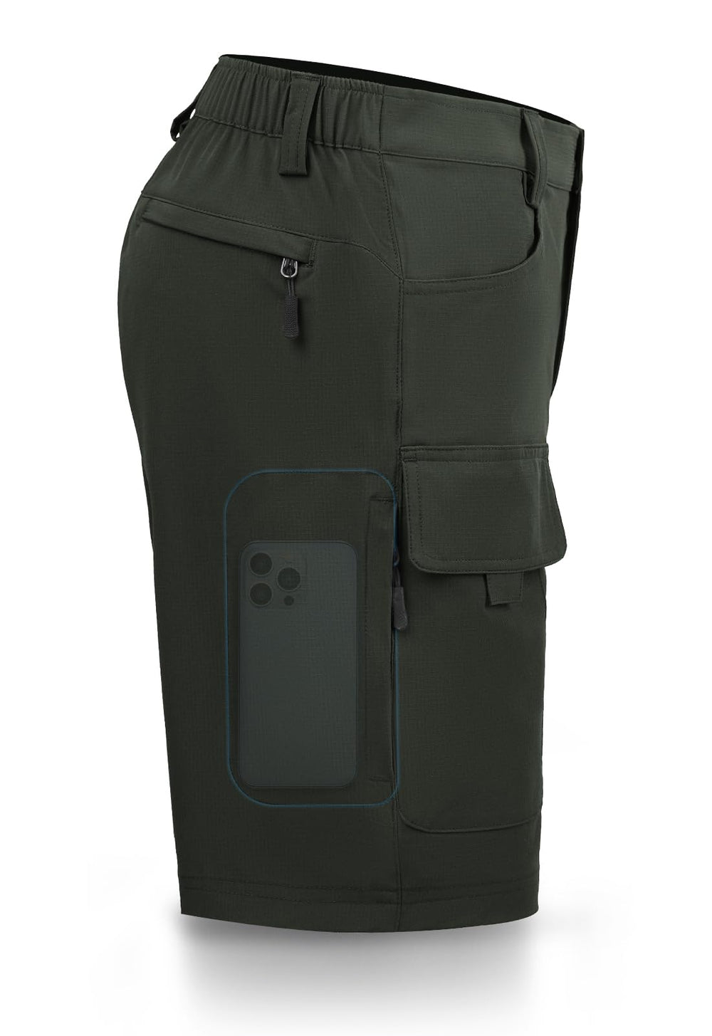 Hiauspor hiking shorts front view with quick-dry fabric for active days.
