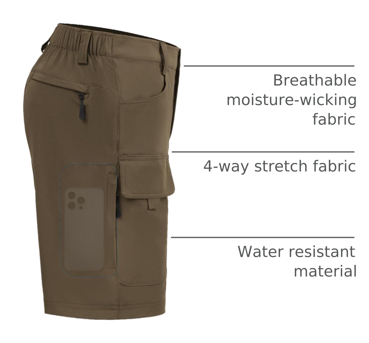 Hiauspor shorts showcase adjustable waistband for a personalized fit outdoors
