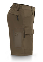 Hiauspor men's hiking cargo shorts brown 42 front view with breathable quick-dry fabric for outdoor comfort