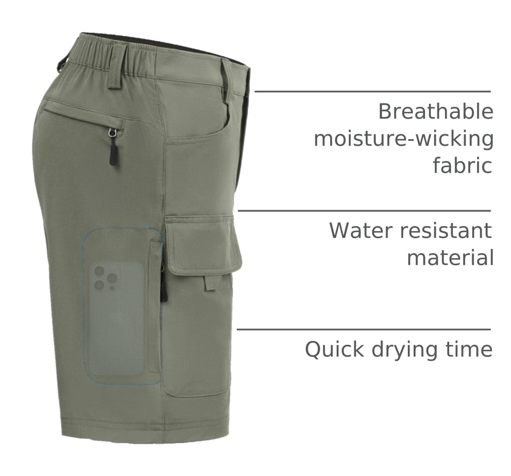 Hiauspor men's hiking cargo shorts phone pocket detail keeps essentials within reach