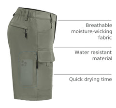 Hiauspor men's hiking cargo shorts phone pocket detail keeps essentials within reach