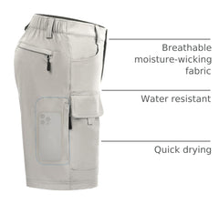 Hiauspor men's hiking cargo shorts adjustable waistband for a secure fit on adventures