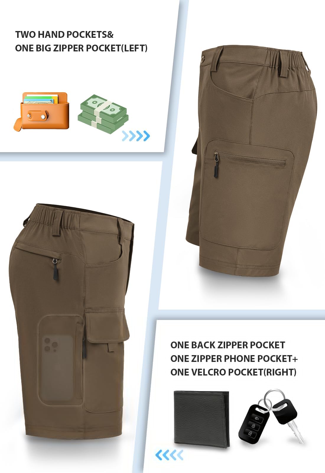 Hiauspor shorts with secure zipper closure for all-day wear