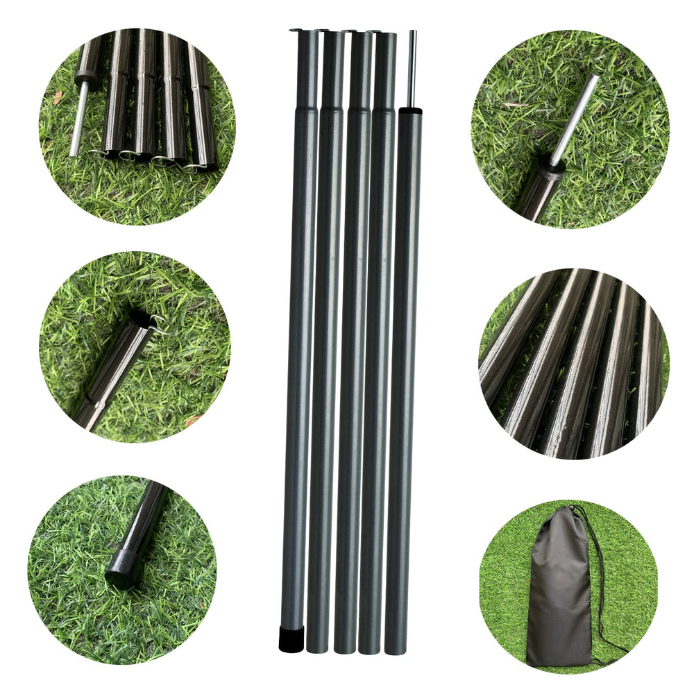 Hibinew poles include pegs and reflective ropes for safe nighttime setup.