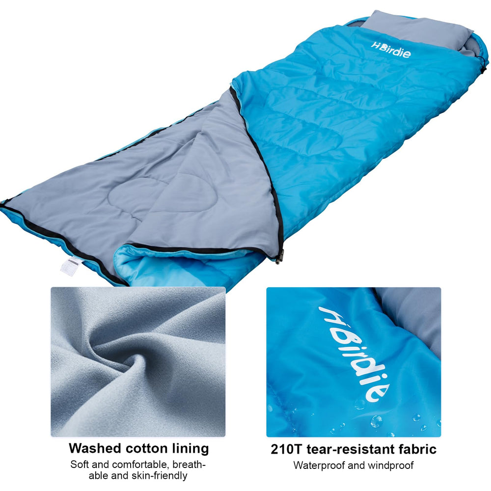 Hibirdie camping setup shows sleeping bag opened as blanket for airflow.