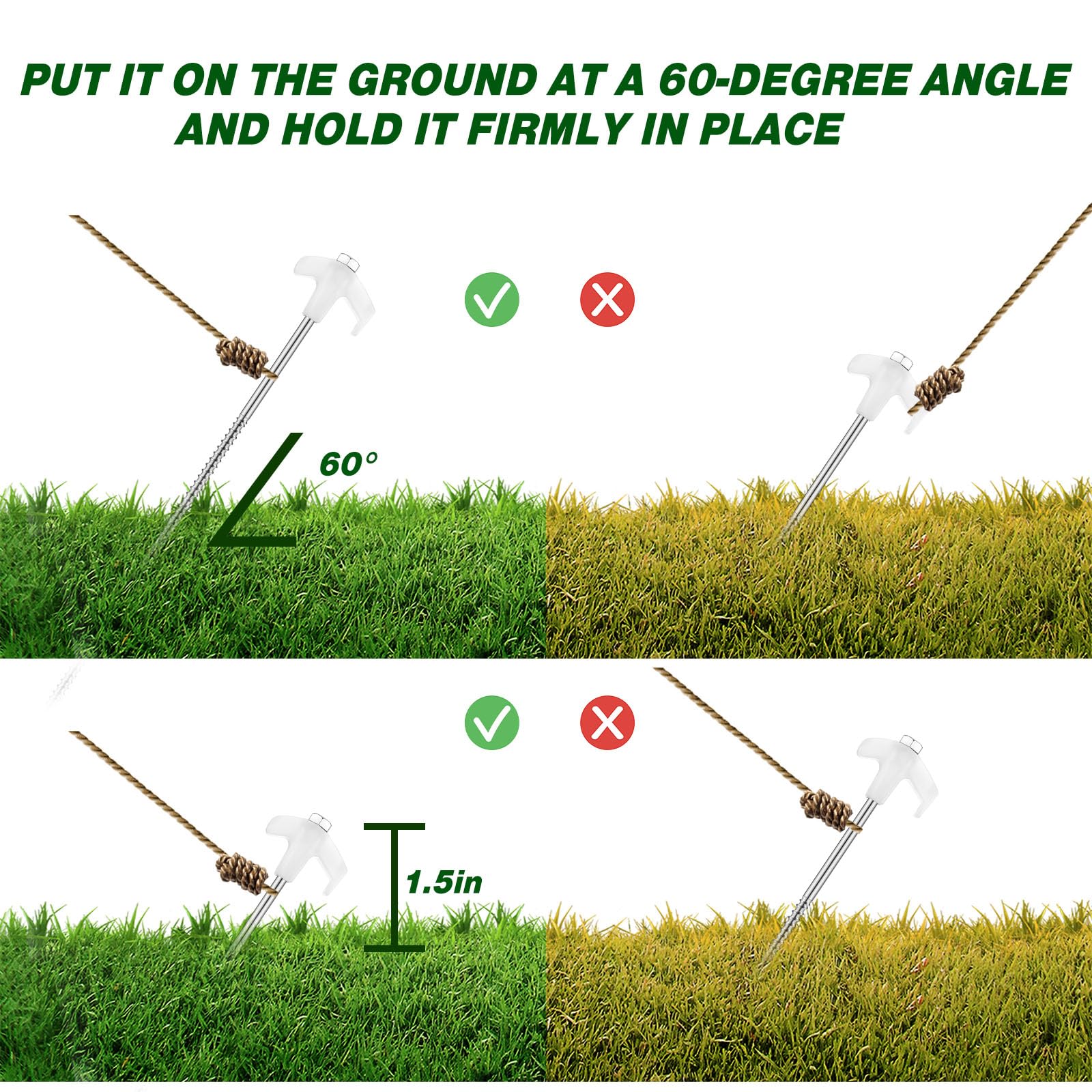 Hicarer glow-top stake visible at dusk improving campsite safety
