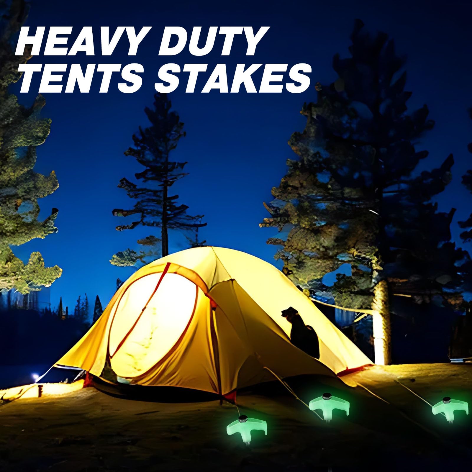 Hicarer 40pc packaging highlights complete stake set for camping