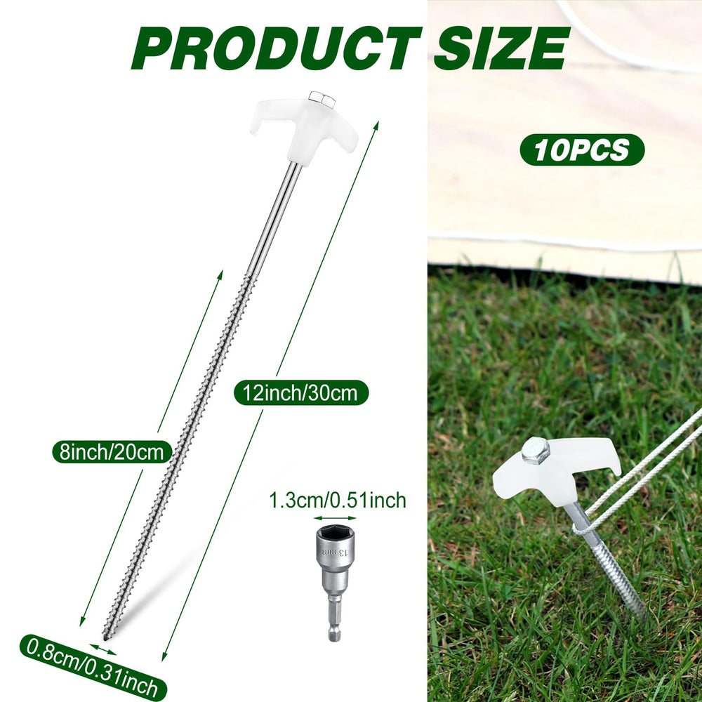 Hicarer spiral-grip design stake anchors firmly into hard soil
