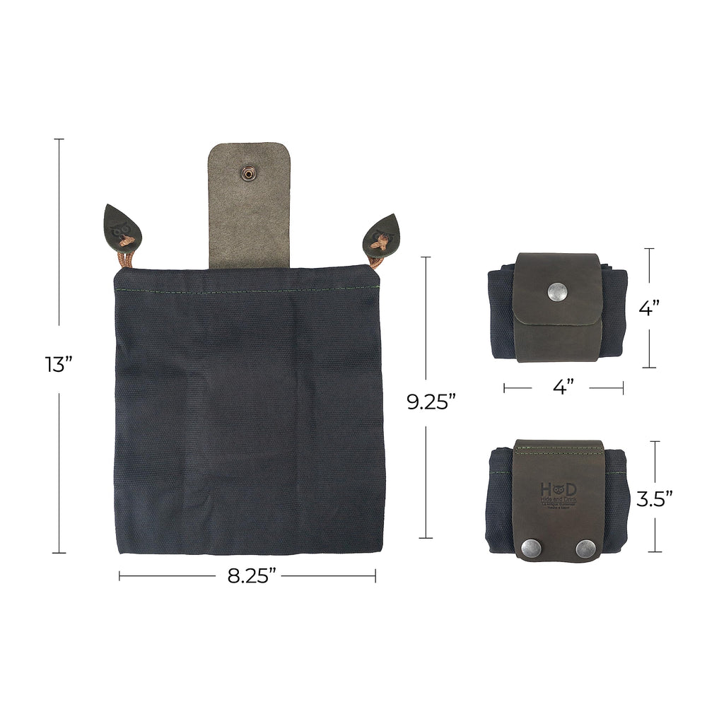 Hide & Drink waxed canvas pouch collection emphasizes rugged outdoor charm and practicality.