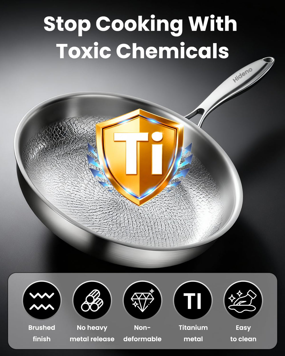 hideno titanium pan on induction demonstrates versatile stovetop compatibility
