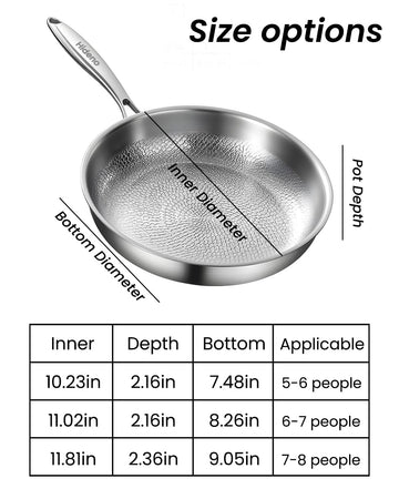 hideno titanium pan hammered surface promotes natural release and easy cleanup