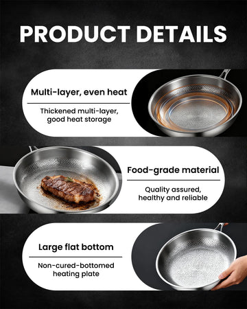 hideno titanium pan oven-safe up to 500F for roasting and finishing