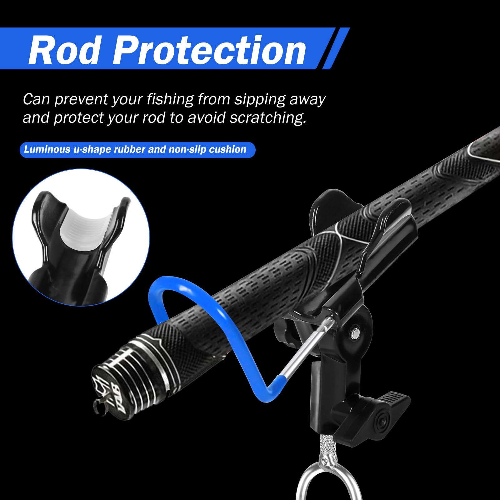 Hifisher durable nylon rod holder compatible with most fishing poles.