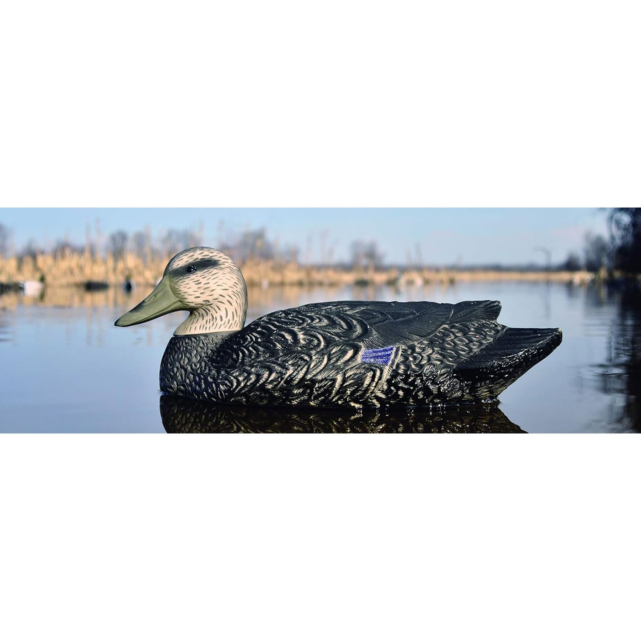 Higdon Outdoors Battleship Black Duck Decoys ideal for shallow water with short-stringing keel.