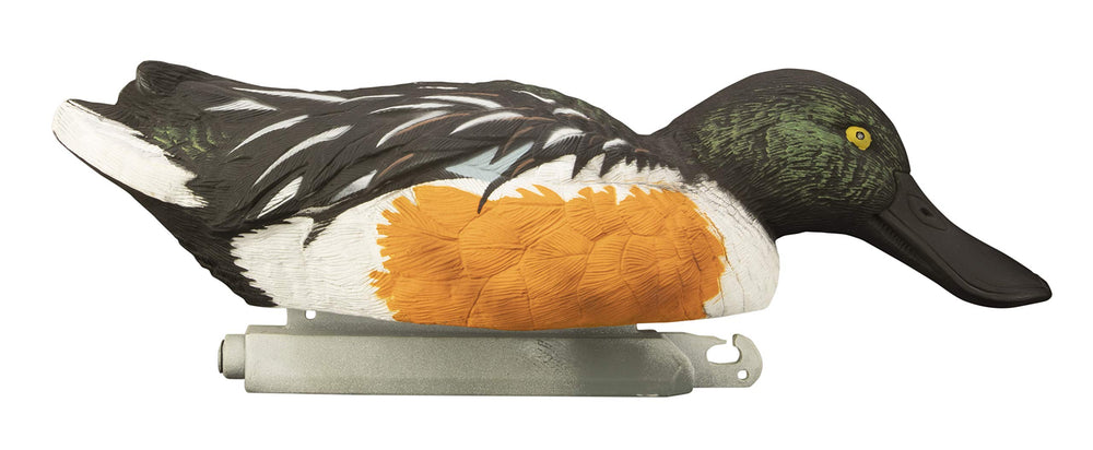 Higdon Outdoors Battleship Shoveler weighted keel keeps decoys stable in wind.