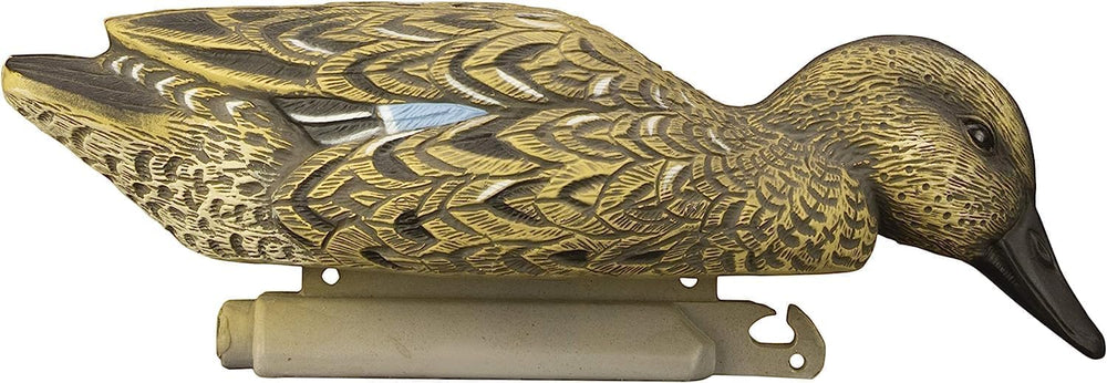 Higdon Outdoors Blue Wing Teal Decoy with short-stringing clip for shallow water use.