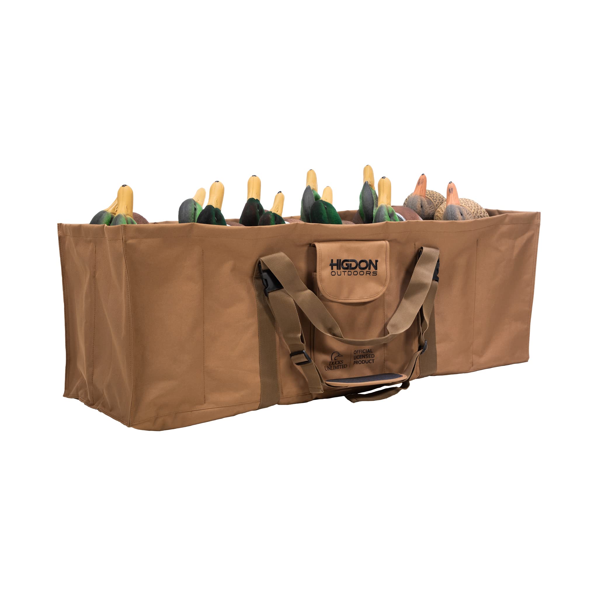 Higdon Outdoors brown 12-slot bag highlighting rugged field-ready finish