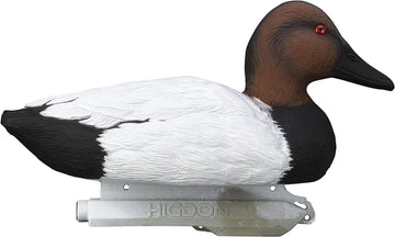Higdon Outdoors canvasback resting drake decoy showing natural silhouette for realism.