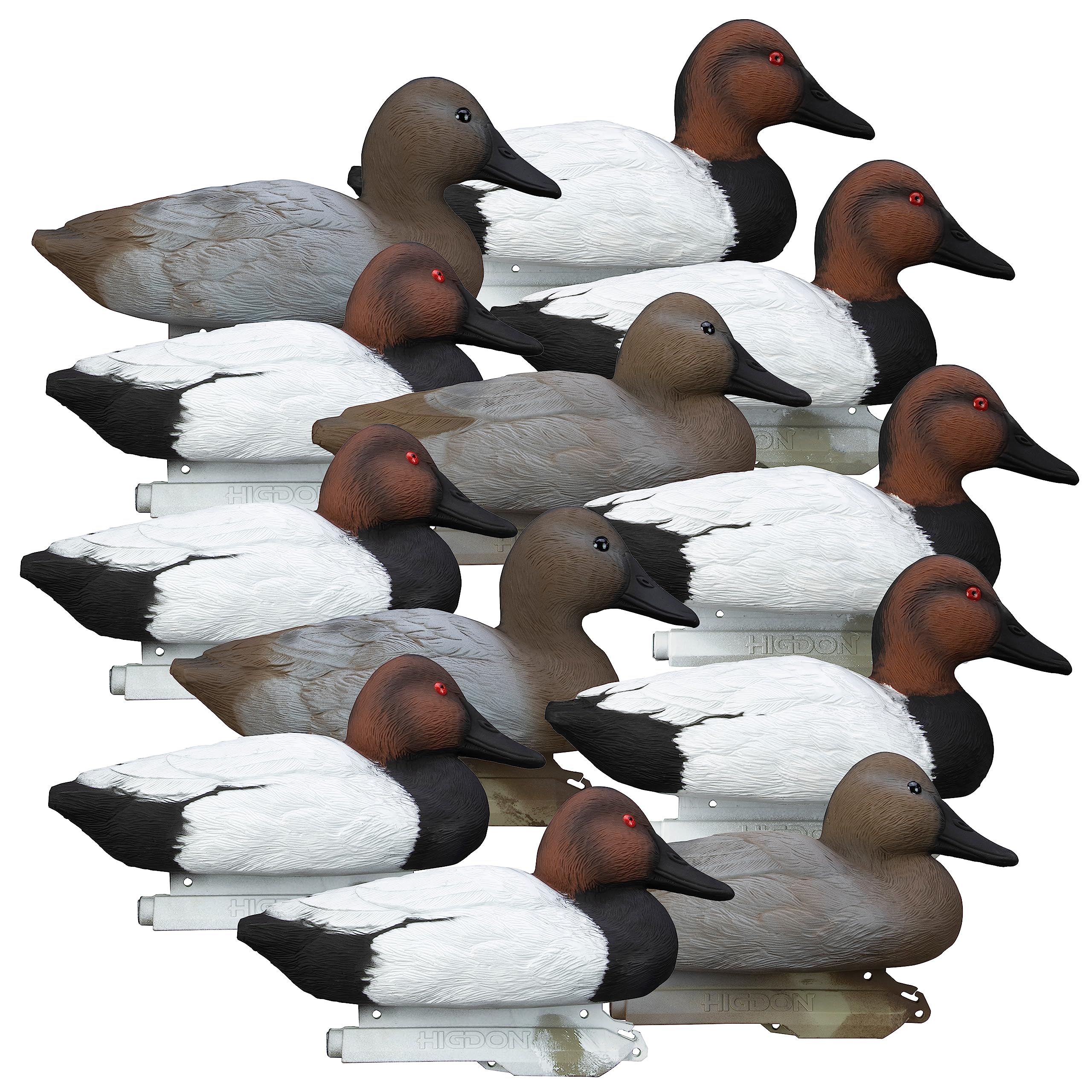 Higdon Outdoors canvasback upright drake decoy for high visibility on water.