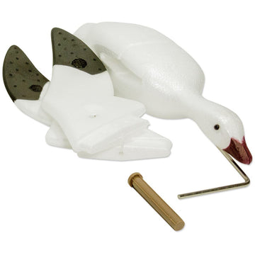Higdon Outdoors Feather Flyers snow goose decoy, curved wing tips for lifelike silhouettes.