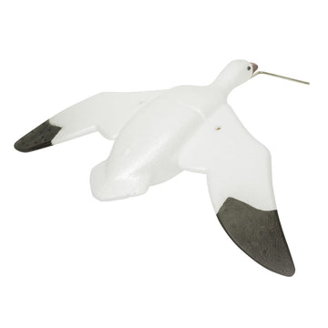 Higdon Outdoors Feather Flyers snow goose decoy, front view, non-glare finish for stealthy setups.