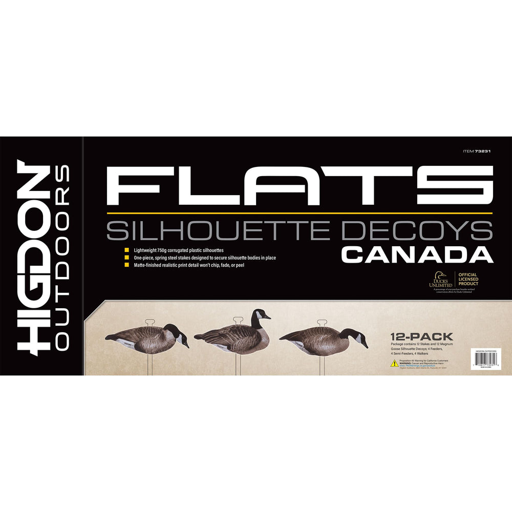 Higdon Outdoors Flats 12-pack includes stakes for quick setup