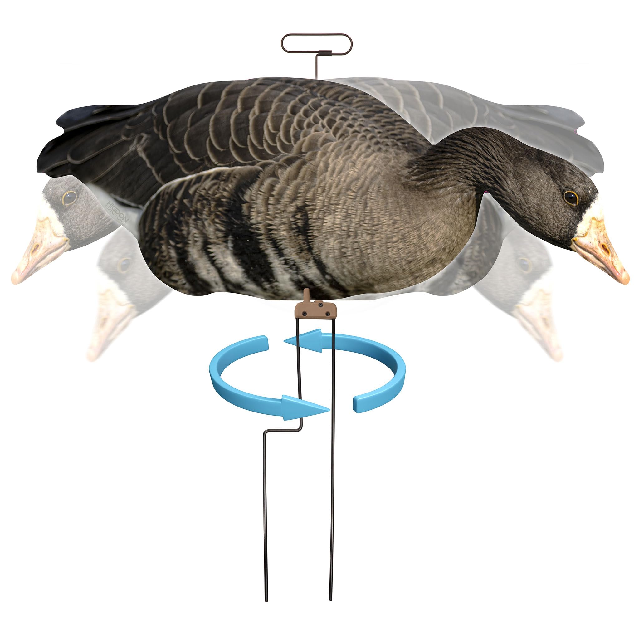 Higdon Outdoors Flats rotation 145 degrees simulates natural movement.