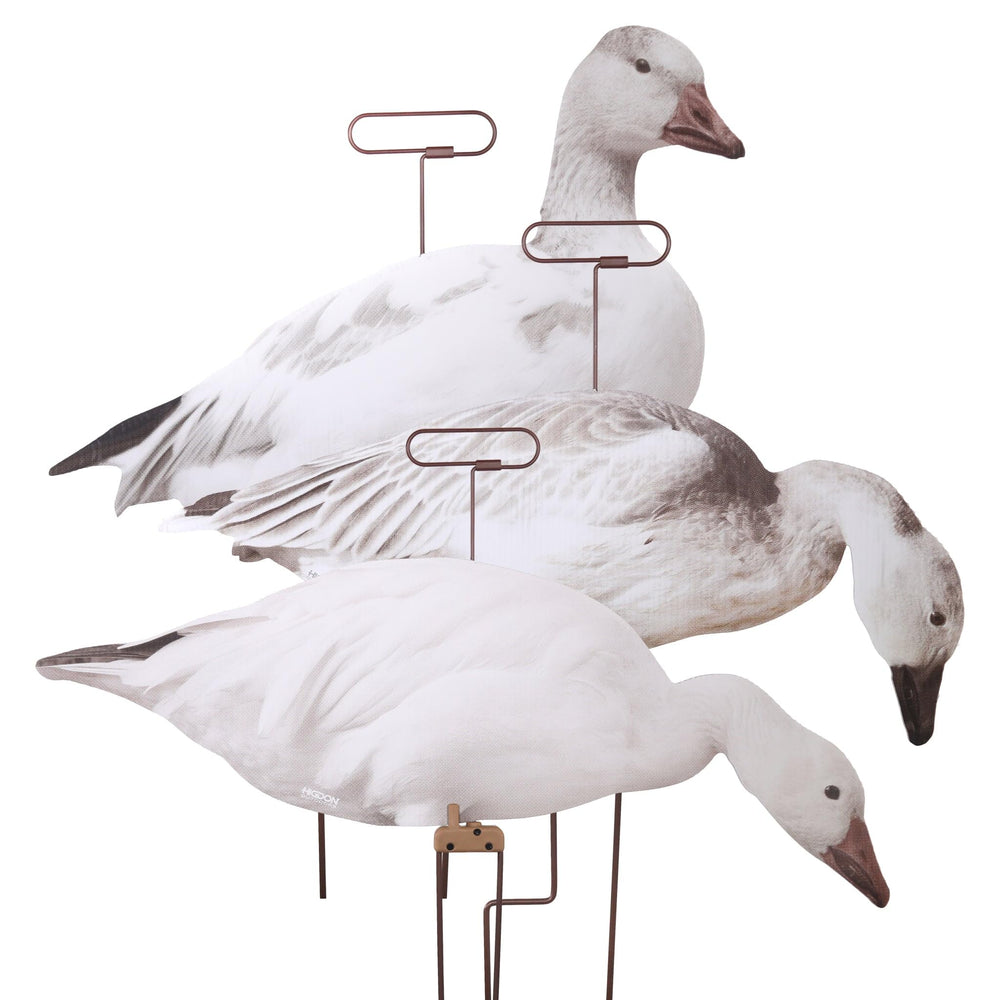 Higdon Outdoors Flats walker decoys form a lifelike spread for better goose visibility