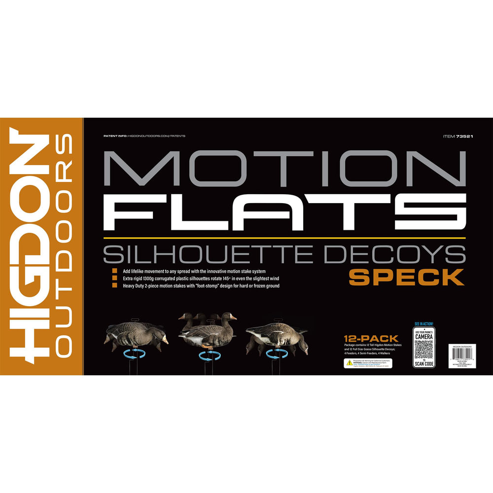 Higdon Outdoors Flats weather-resistant 750g plastic stands up in field conditions.
