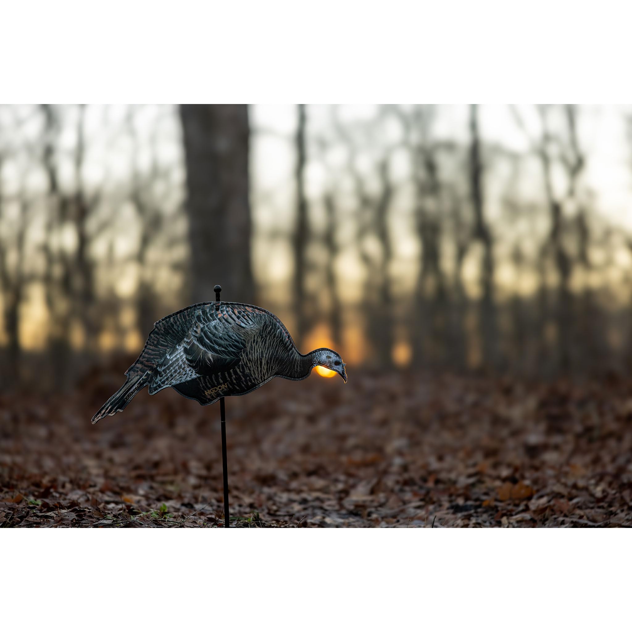 Higdon Outdoors Flex Feeder Hen Silhouette hyper-realistic color printing enhances realism.