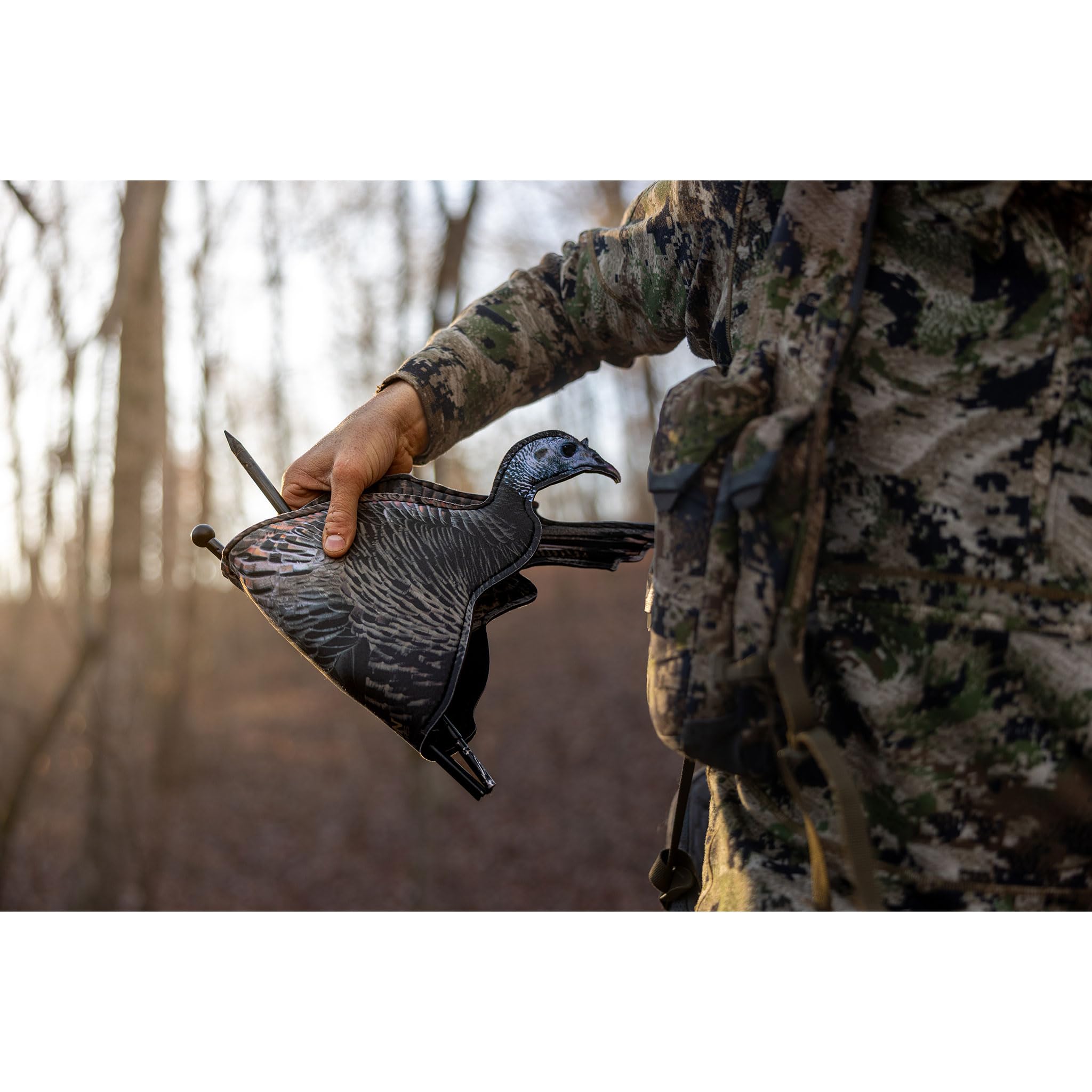 Higdon Outdoors Flex Feeder Hen Silhouette ultra-light at 13oz for quick setup.