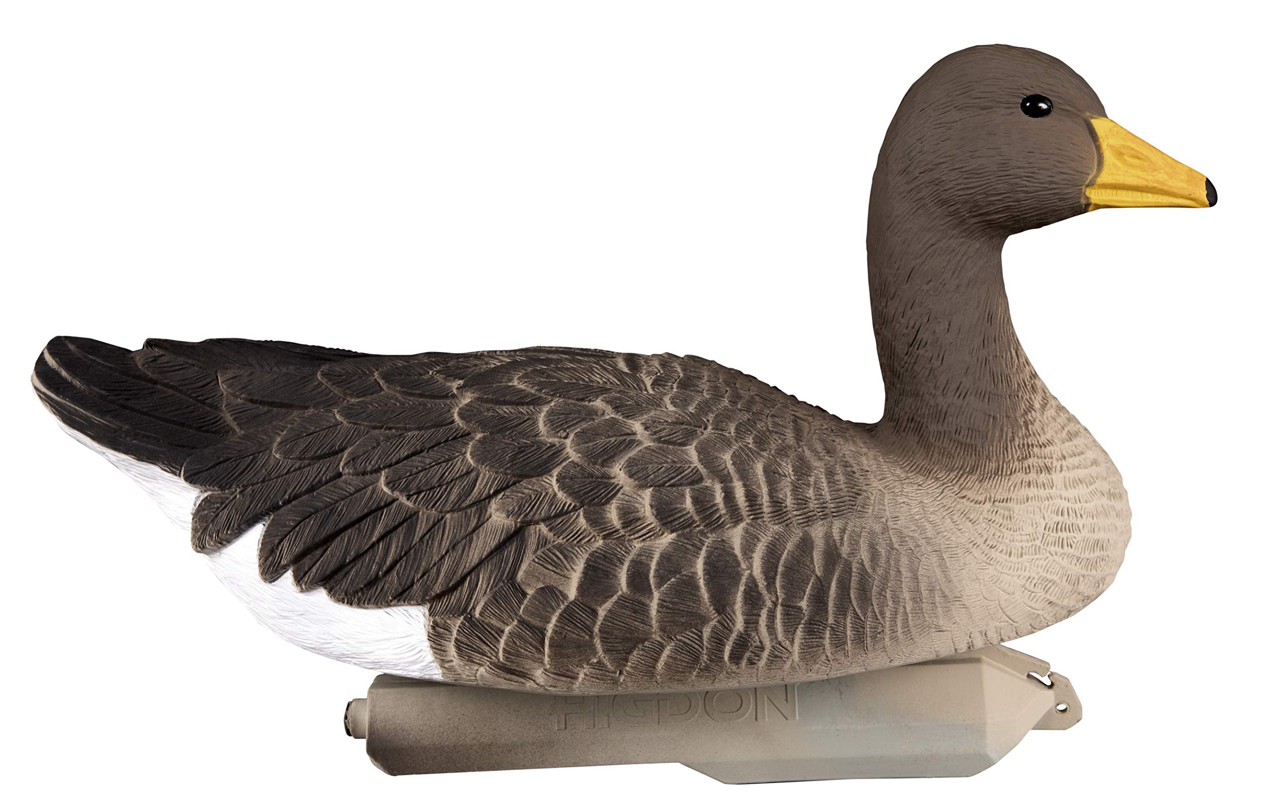 Higdon Outdoors foam-filled decoy with a durable shell for rugged weather.