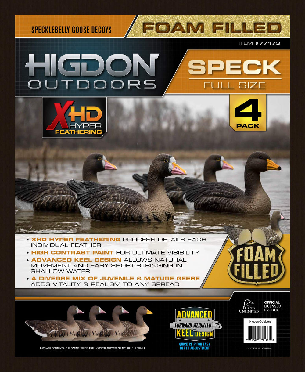 Higdon Outdoors goose floater silhouette on calm water for lifelike attraction.