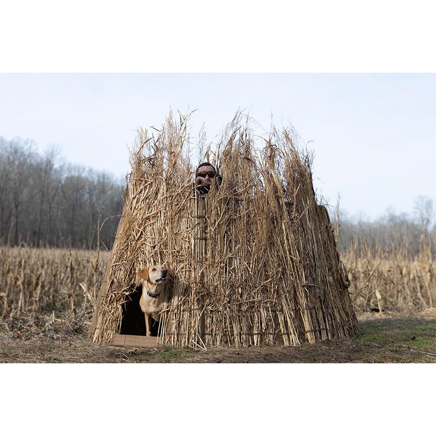 Higdon Outdoors H-Frame Panel Blind stubble straps enable natural vegetation blending.