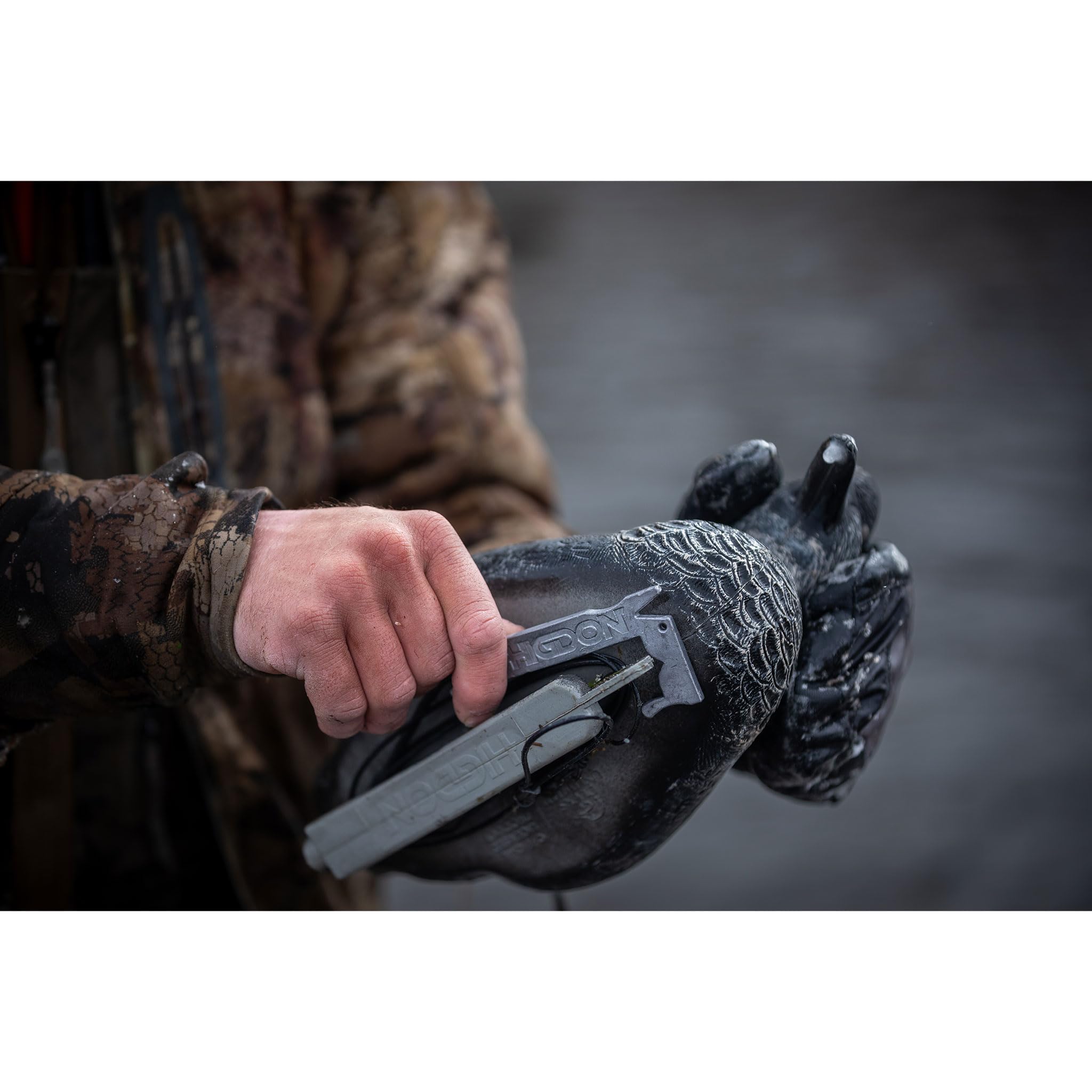 Higdon Outdoors 4 oz J-Weight anchors decoys securely in windy conditions.