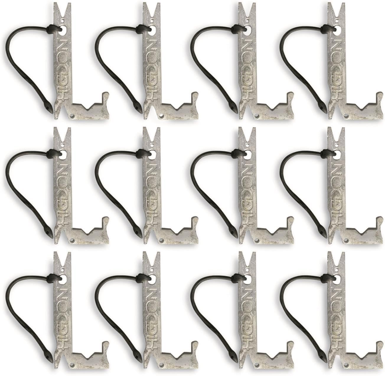 Higdon Outdoors J-Weight clips securely around decoy keel for field rigging.