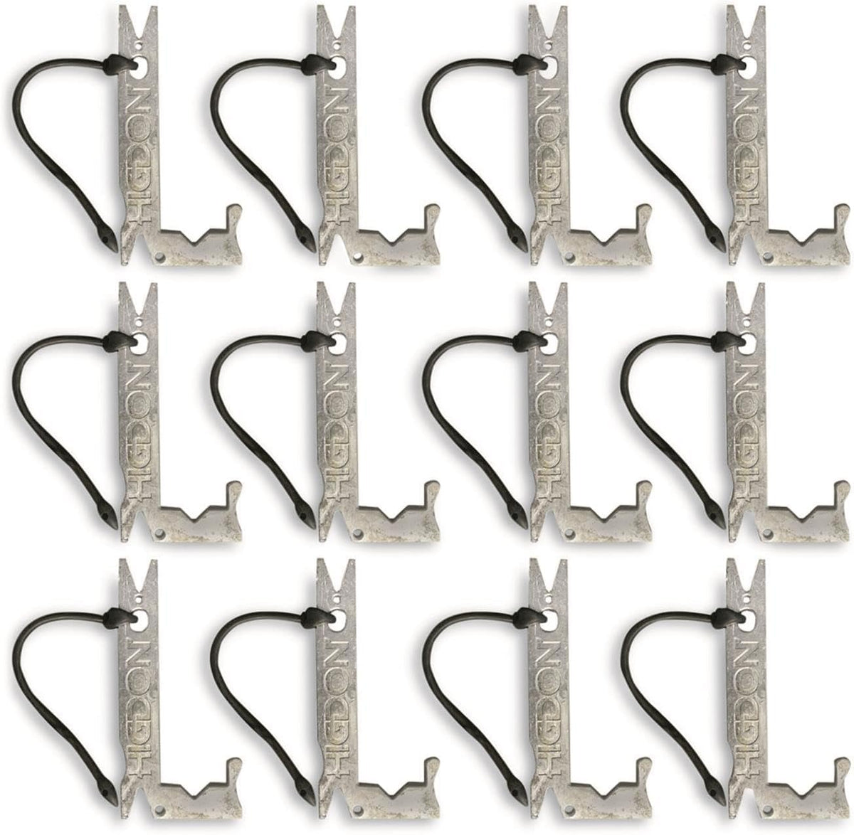 Higdon Outdoors J-Weight clips securely around decoy keel for field rigging.