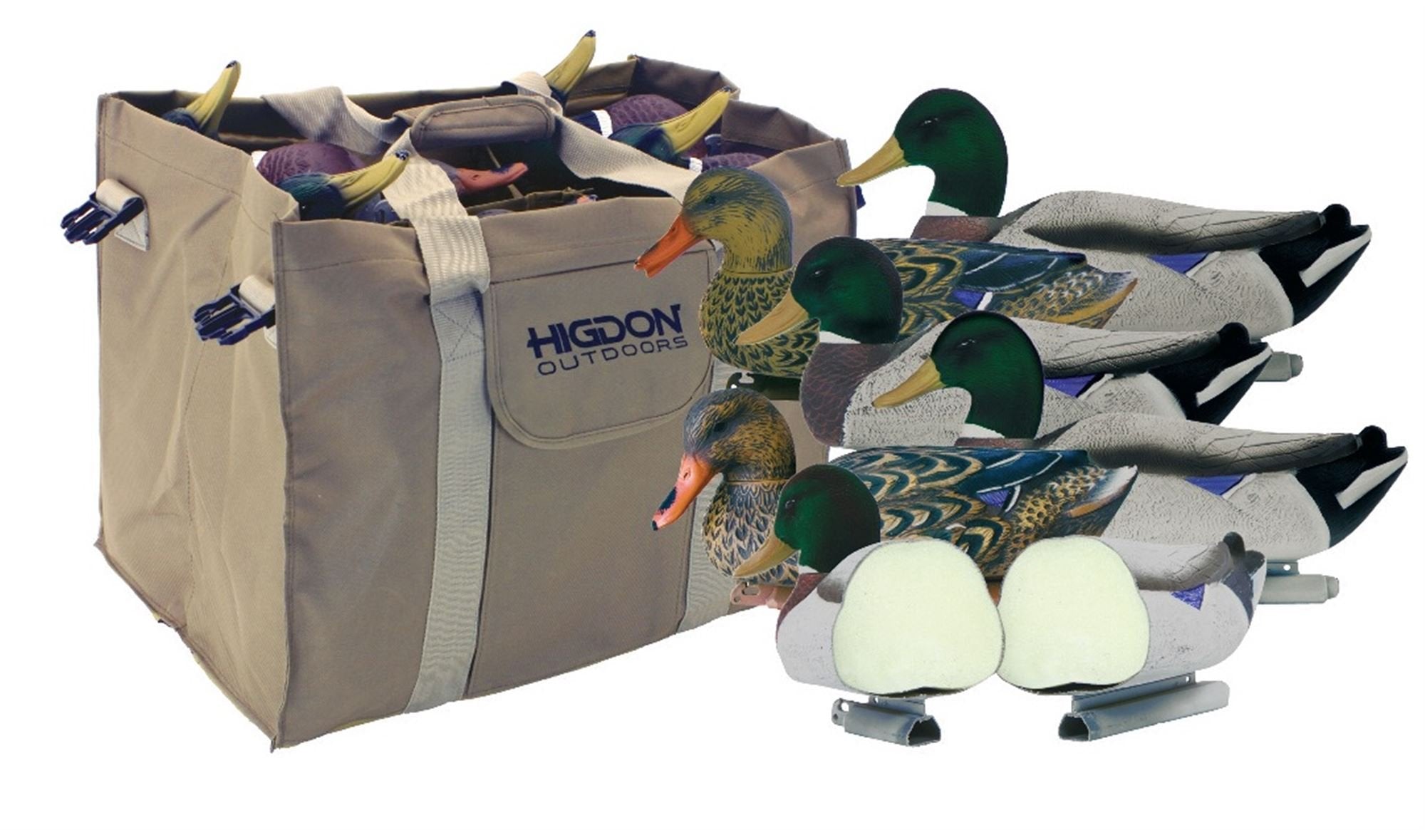 Higdon Outdoors Magnum Mallard Duck Floater Decoys with flocked heads for lifelike spreads that attract mallards