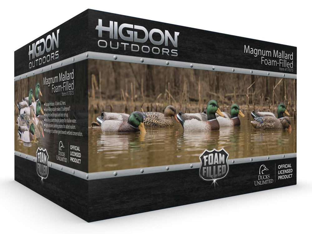 Higdon Outdoors Magnum Mallard floater on water highlights weighted keel for stability.