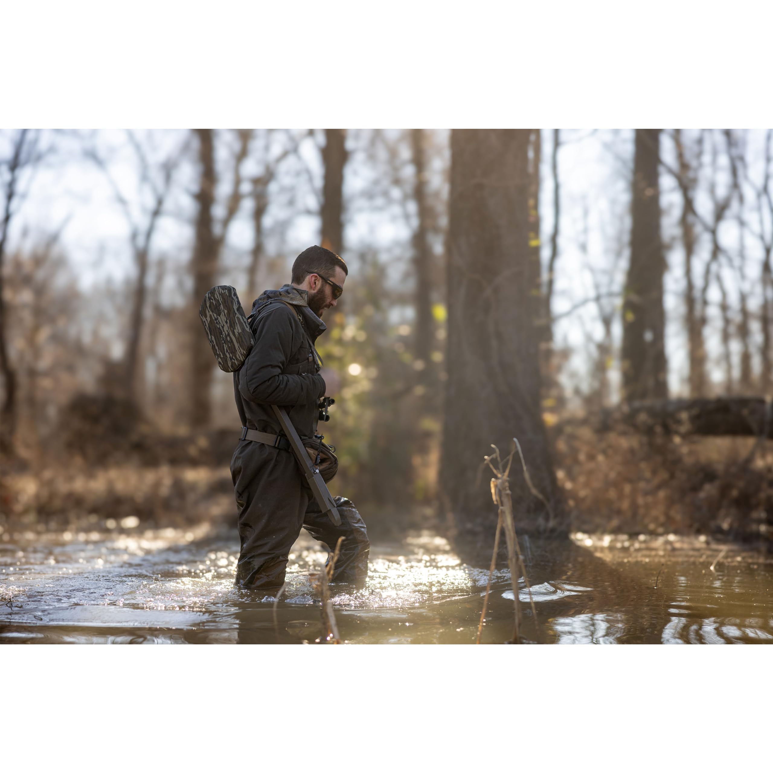 Higdon Outdoors Marsh Seat in field habitat for wetland hunts