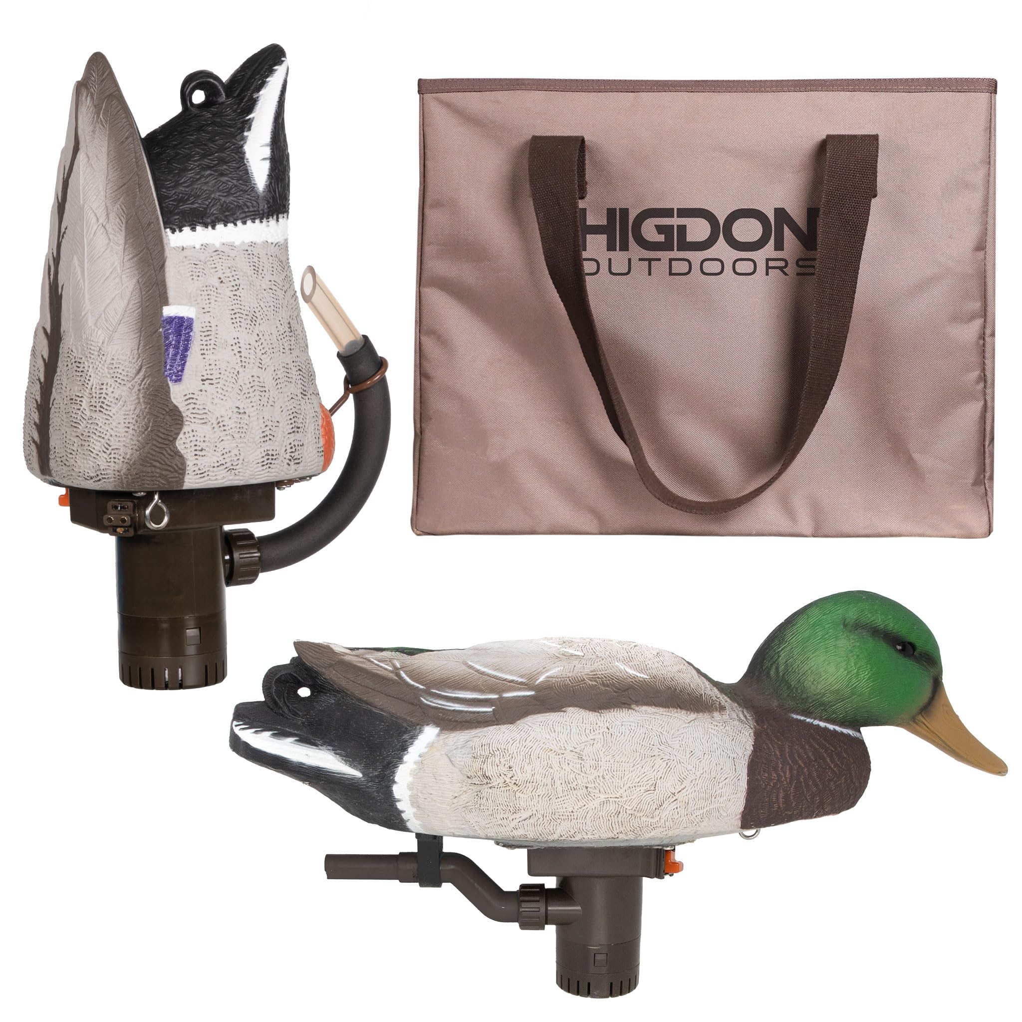 Higdon Outdoors Pulsator Pro-Swimmer Drake Combo Bag in action, enhancing authentic motion for duck spreads