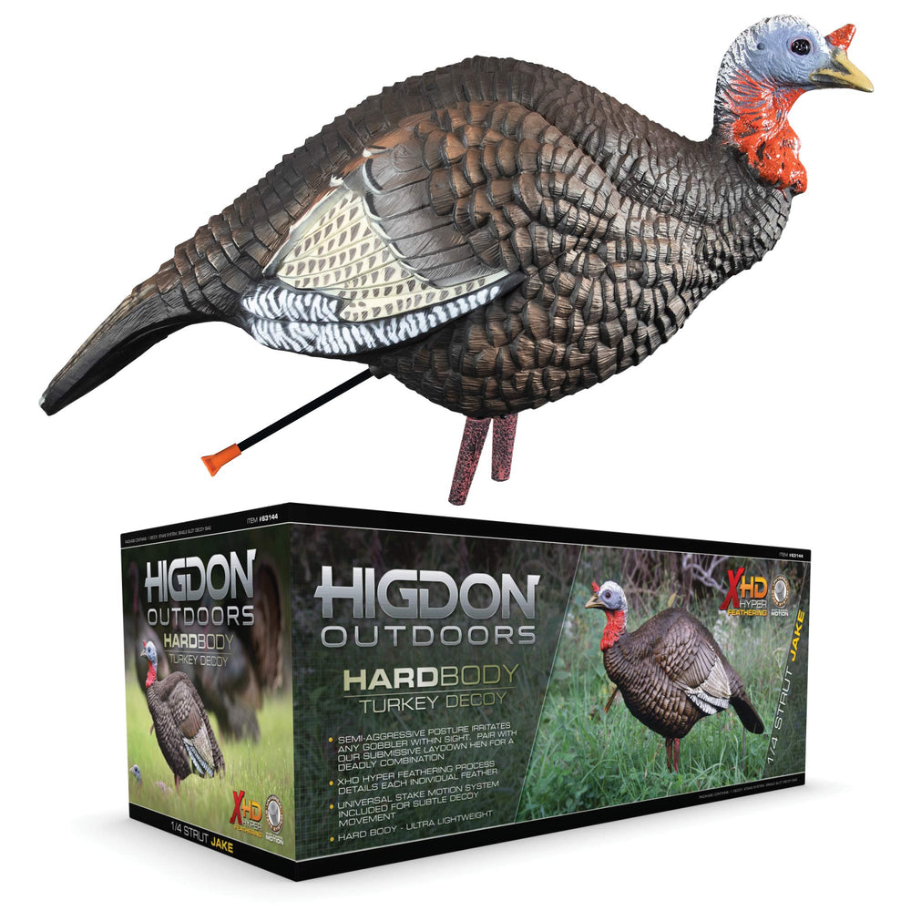 Higdon Outdoors quarter-strut Jake decoy with full-body design for easy placement in the field.
