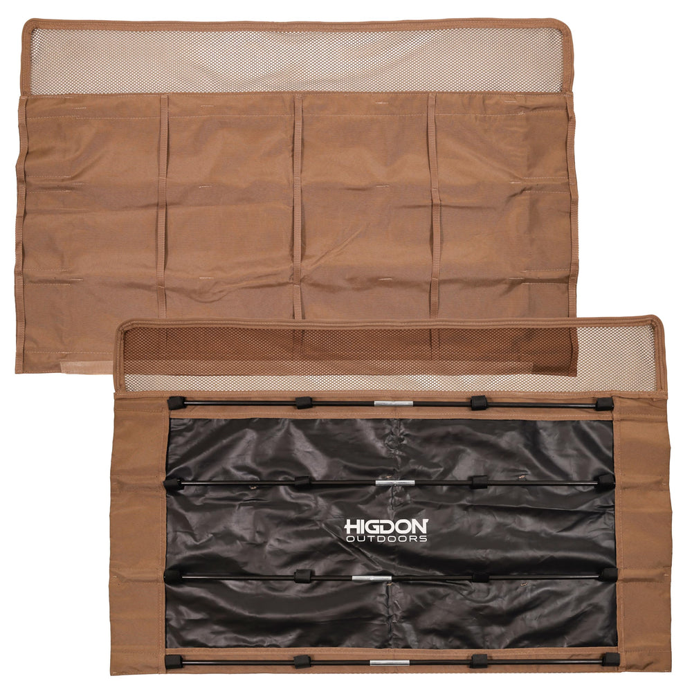 Higdon Outdoors RagTop Lid durable material showcases 600D polyester with waterproof backing