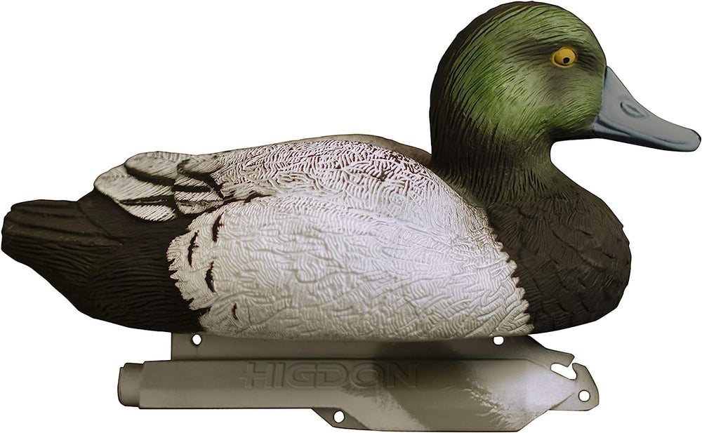 Higdon Outdoors Standard Bluebill Drake sideview decoy highlighting natural posture and visibility.